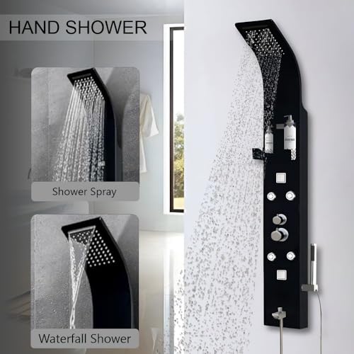 Image of JAAZ ARA Black Shower Panel (Ara - Black)