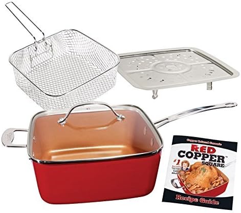 As Seen On TV 5-Piece 10-Inch Square Pan Set - Red Copper