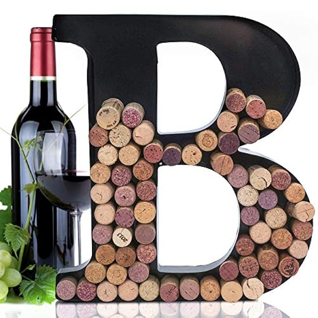 Made Easy Kit Metal Letter Wine Cork Keepsake Saver & Holder Monogram w/Free Wall Mount Kit A-Z (Letter L)