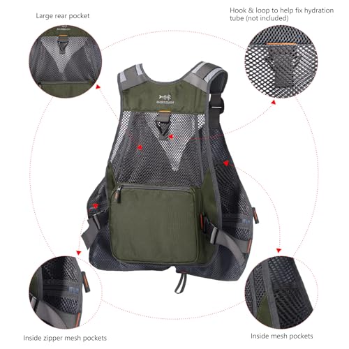 Image of BASSDASH Strap Fishing Vest Adjustable for Men and Women, for Fly Bass Fishing and Outdoor Activities