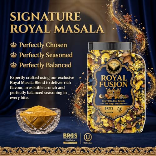 Image of Forest Found Royal Fusion Masala Dry Fruits Trail Mix - 400gm | Premium Dry Fruit Mix For Snacking | With Cashews, Almonds, Raisins, Cranberries, Sunflower & Pumpkin Seeds | No Palm Oil & Flavours