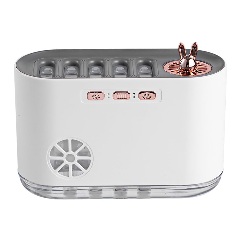 5-Nozzle Essential Oil Diffuser with RGB Lights - 700ml USB Aromatherapy Humidifier Musical Light Show Sync Dual Mist