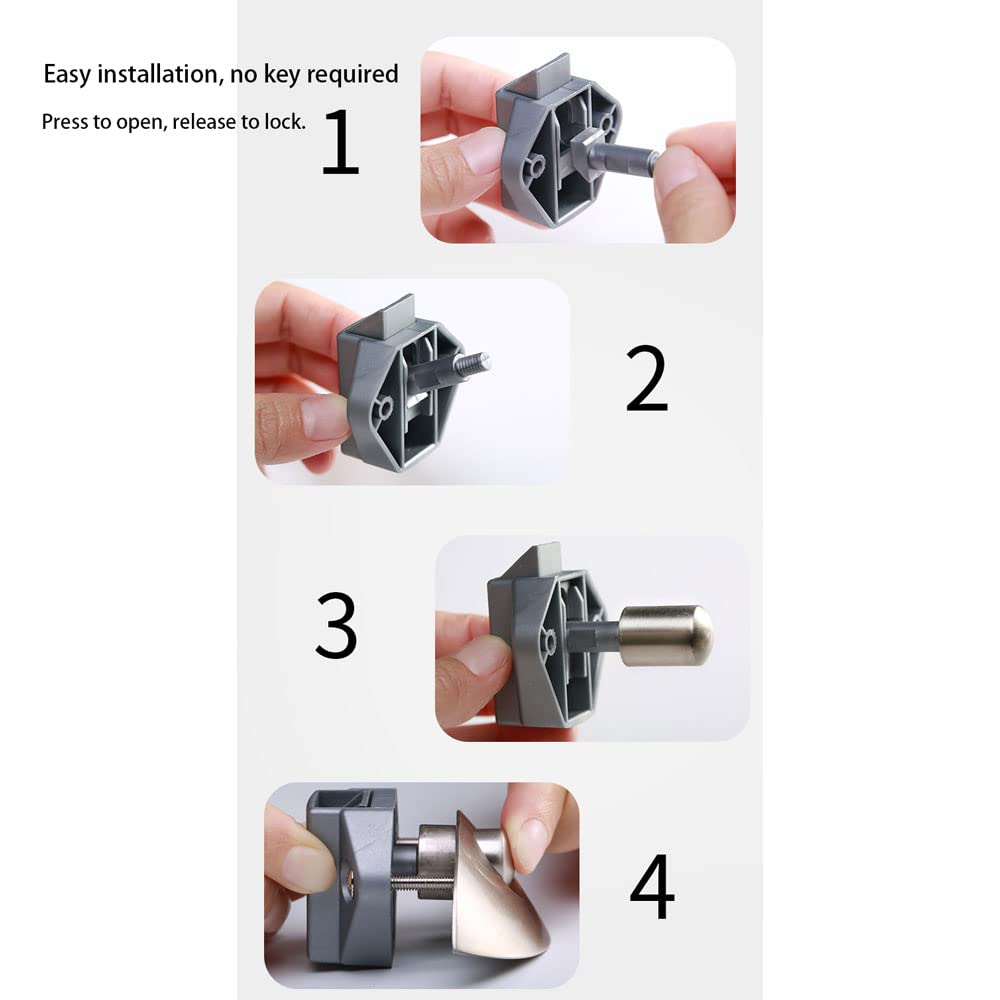 Set 3 Serrature A Pulsante Senza Chiave - Chiusura Push Lock Per Armadi, Camper, Barche E Furgoni - Foto 9