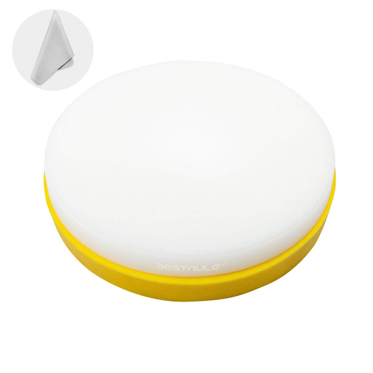 BESTNULEProfessional Nylon Bench Block, Covered with TPR Soft Plastic at The Bottom (Dia: 3”, H: 3/4”) (Yellow Base)