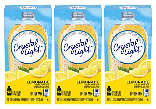 Crystal Light On The Go Natural Lemonade, 10 Count Packets (Pack of 3)