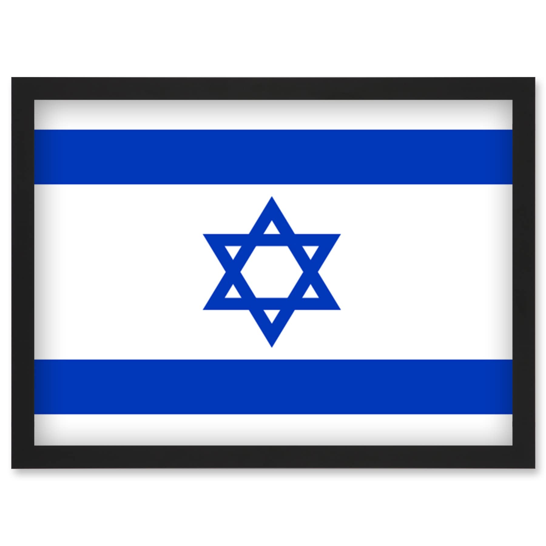 Artery8 Israel National Flag Patriotic Vexillology World Flags Country Region Poster Artwork Framed Wall Art Print A4