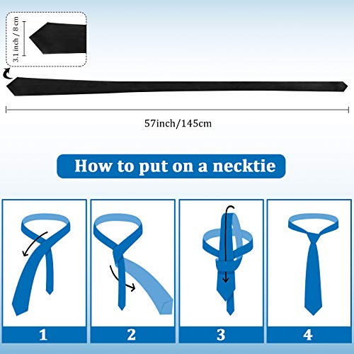 Image of Syhood 6 /12 /24 Pcs Men Ties Set Solid Satin Pure Color Business Formal Necktie Tie 57 inch for Men Occasion Wedding