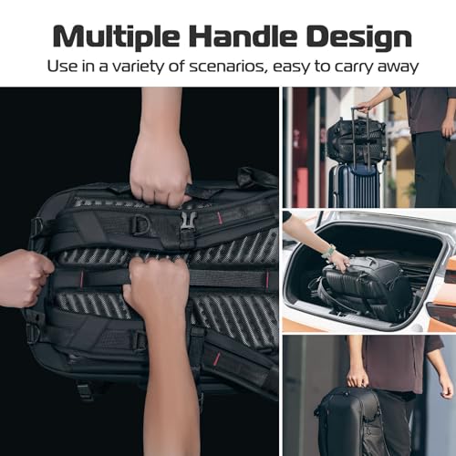 ULANZI Camera Backpack Professional Bag, Water-Resistant Photography Camera Case Anti Theft Travel for Photographers DSLR Mirrorless Camera Lens Tripod Holder 16" Laptop Black 22L