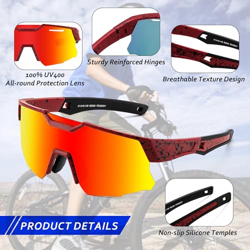 FEISEDY Teens Baseball Sunglasses Sports Cycling Glasses for Youth Polarized UV400 Boys Girls Age 8-14 B0093 — view 4