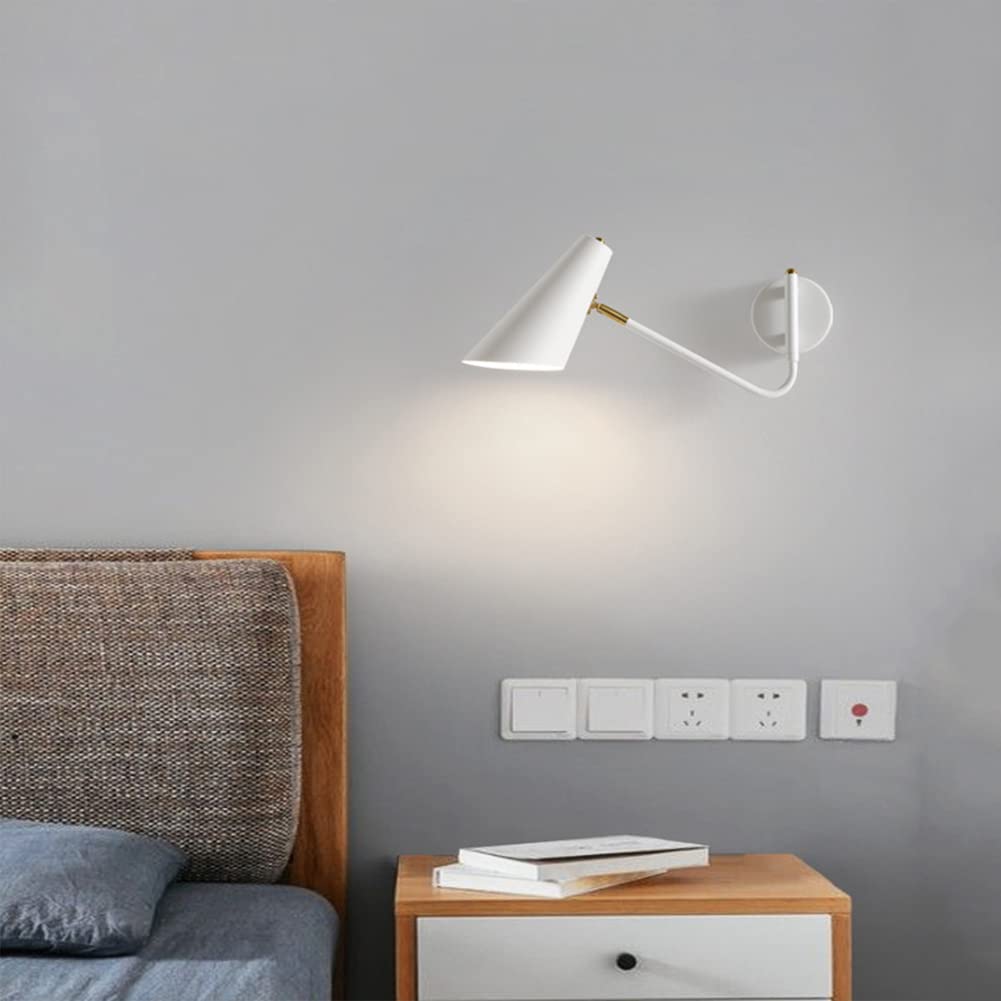 Lampa ścienna LED do wnętrz 12 W, 3000 K, ciepła biel, metalowa lampa, regulowane długie ramię, nowoczesna lampa dekoracyjna, do salonu, sypialni, korytarza, klatki schodowej.