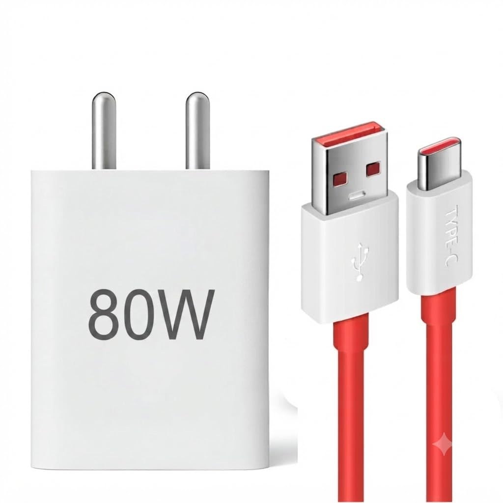 80W Type-C Charger for Blackview BV7200 Original QC Adapter Type C 3.0A High Speed Fast Turbo Charge QC 3.0 Smart SinglePort with 1m Type-C Red Charging & Sync Cable (White, Big, SH.A)-image-19