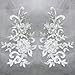 USJee 1 Pair 3D Embroidery Off White Lace Flower Applique Patch Sewing Craft Decoration