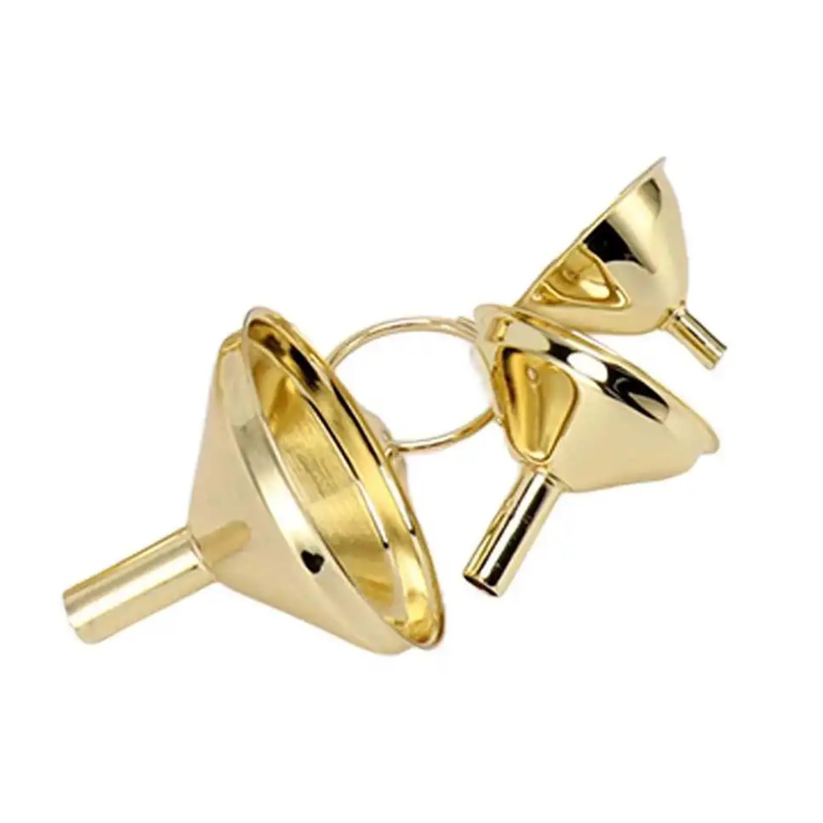 Imbuto in acciaio inox Confezione da 3 imbuti in acciaio inossidabile dorato for olio da cucina in metallo liquido for utensili da cucina for conserve