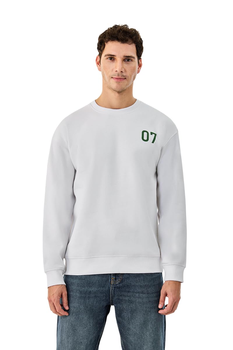 SNITCH Men's Sweatshirt | Oversized Fit Graphic Print Pullover with Drop Shoulder & Long Sleeves | Soft Cotton Blend Fabric for Modern Casual Wear & Comfortable Lounging-picture-15