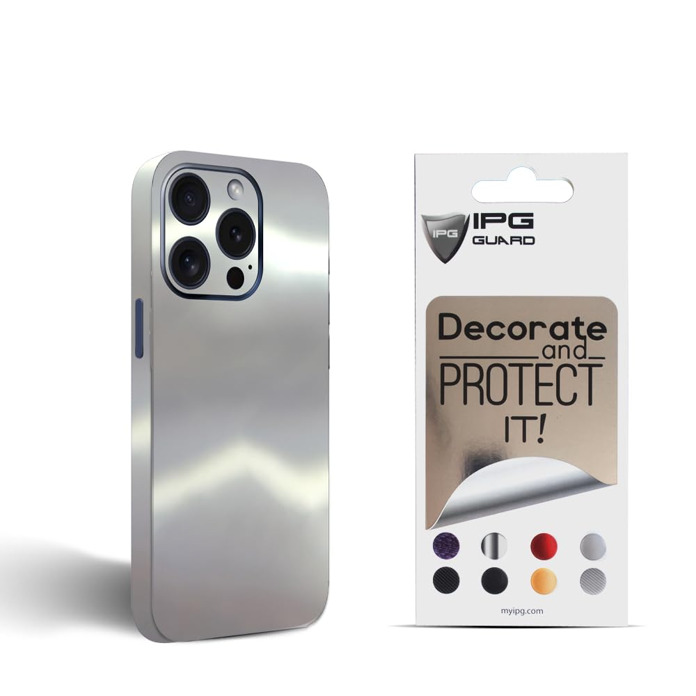 IPG Compatible with iPhone 15 Pro Max Decorative Carbon Fiber Vinyl Back and Sides Full Protection Anti Scratch Skin Guard - 3D Surface - Easy to