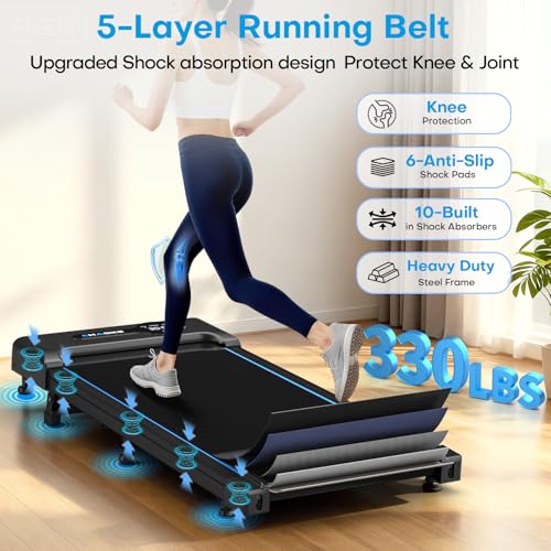 CHAOKE Walking Pad Treadmill for Home, 6.2MPH Under Desk Walking Pad with 9% Incline for Office Small Spaces, 2.75HP Quiet Running Machines, Remote Control, 330LBS Capacity, 12 HIIT Programs