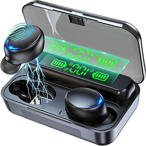 BMHOLU Wireless Earbuds with Large Charging Case and Phone Charging Function, IPX5 Waterproof, Hi-Fi Stereo Sound, Touch Control, for iOS/Android