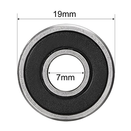 sourcing map 4 Stück. Rillenkugellager 607-2RS doppelt versiegelt 7mmx19mmx6mm Z1-Kugellager aus kohlenstoffreichem Stahl