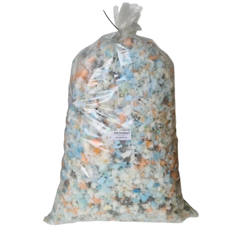 SCM Créations Sac de Flocons de Mousse 50 litres | Rembourrage Coussins, Poufs, Peluche Crochet canapé Artisanat Couture | garnissage Haute qualité