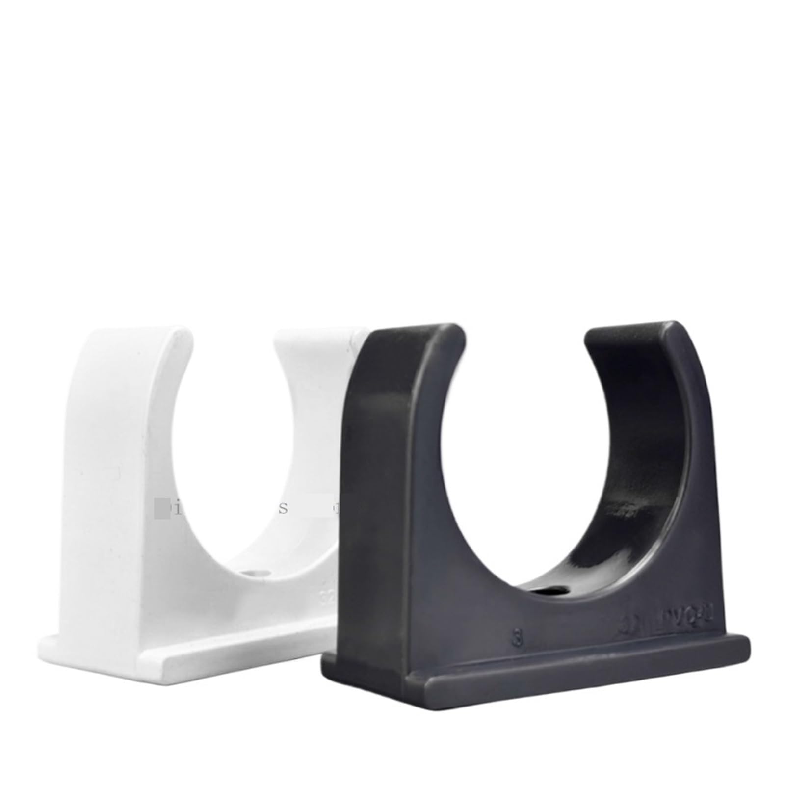 DWAMMEBRS PVC Water Pipe Clamps U-Shaped Plastic Flat Bottomed Tube Support 20/25/32/40mm 5Pcs(40mm(white),5Pcs)