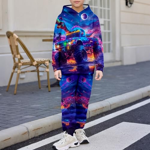 Boys Hoodie Sweatpants 3D 2 Piece Set Graphic Print Suit Jogger Outfit Hooded Lightweight Pullover Sweatshirt for Kids2