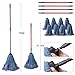 Matthew Large Commercial&Residential Mop Heavy Duty Industrial Mops w/Screw-on Handle(Fit Standard American Screw) Looped-End String Wet Cotton Mops for Home,Office,School - 4 Set&4 Mop Replacements