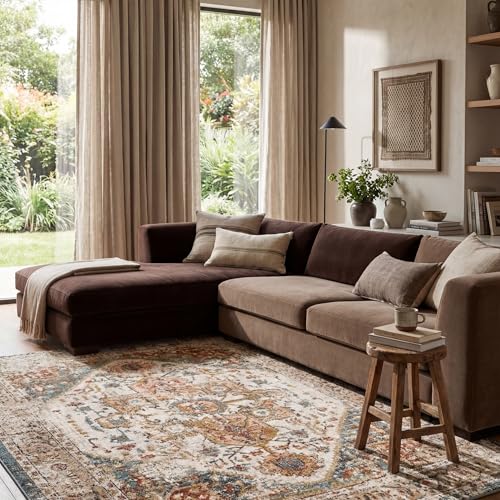 Tapete decorativo nuLOOM Justine Beige 274x269 cm miniatura 1