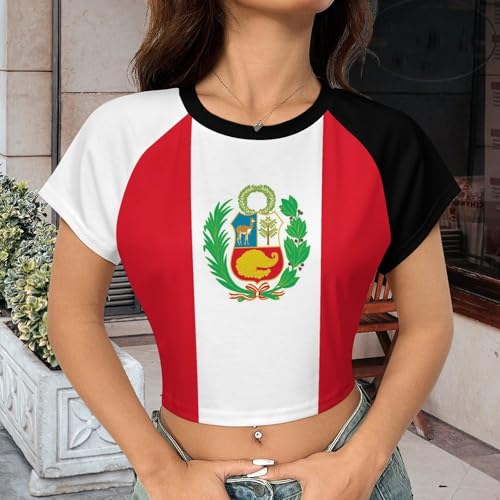 Jamaica Flag Summer Crop Tops for Women Basic Tight Short Sleeve for Teen Girls2