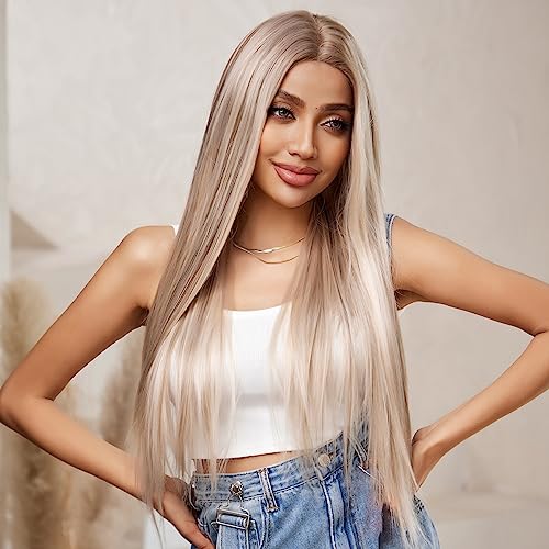 Perruque blonde lace front aspect naturel pour masquer la perte de cheveux