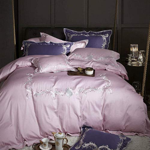 RONGXIE Egyptian Cotton White gray purple Bedding Sets/Bedclothes King Queen size Duvet Cover Bed Sheet Linens set