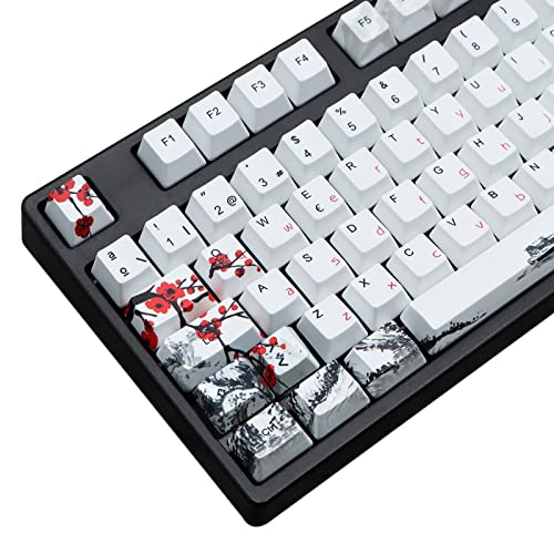 Molgria Juego De 111 Teclas Para Teclado Mecánico 62 105 109, Tapas De Teclas De Perfil Oem Pbt Para De Teclas Para Interruptor Gateron Kailh Cherry Mx, Diseño Iso Teclado Español Flor De Ciruela Molgria Juego De 111 Teclas Para Teclado Mecánico 62 105 109, Tapas De Teclas De Perfil Oem Pbt Para De Teclas Para Interruptor Gateron Kailh Cherry Mx, Diseño Iso Teclado Español Flor De Ciruela
