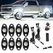 8pods Pure White Led Rock Lights for Trucks 6000k Aluminum Alloy Super Bright IP68 Waterproof for Utv ATV SUV RZR Rv Trucks Pickup Car Boats Neon Underglow White Rock Lights with Switch Kit
