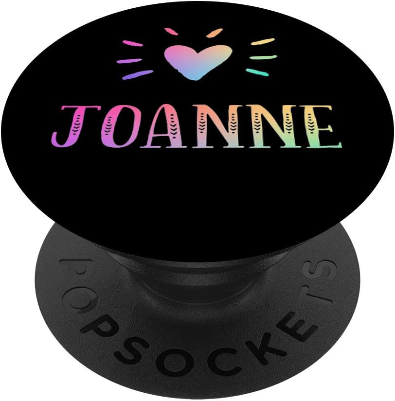 Joanne Gift Heart Rainbow Watercolor Love Name Joanne PopSockets Grip and Stand for Phones and Tablets