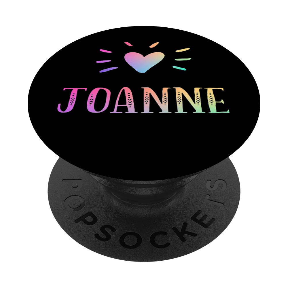 Joanne Gift Heart Rainbow Watercolor Love Name Joanne PopSockets Grip and Stand for Phones and Tablets