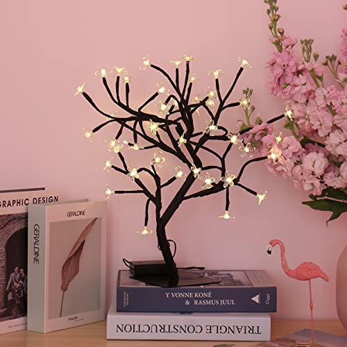 Bonsai Tree Light Artificial Tree Led Flower Cherry Blossom Light Adjustable Branches Battery Operated For Room Decoration And Gift (Warm White) #TOP2