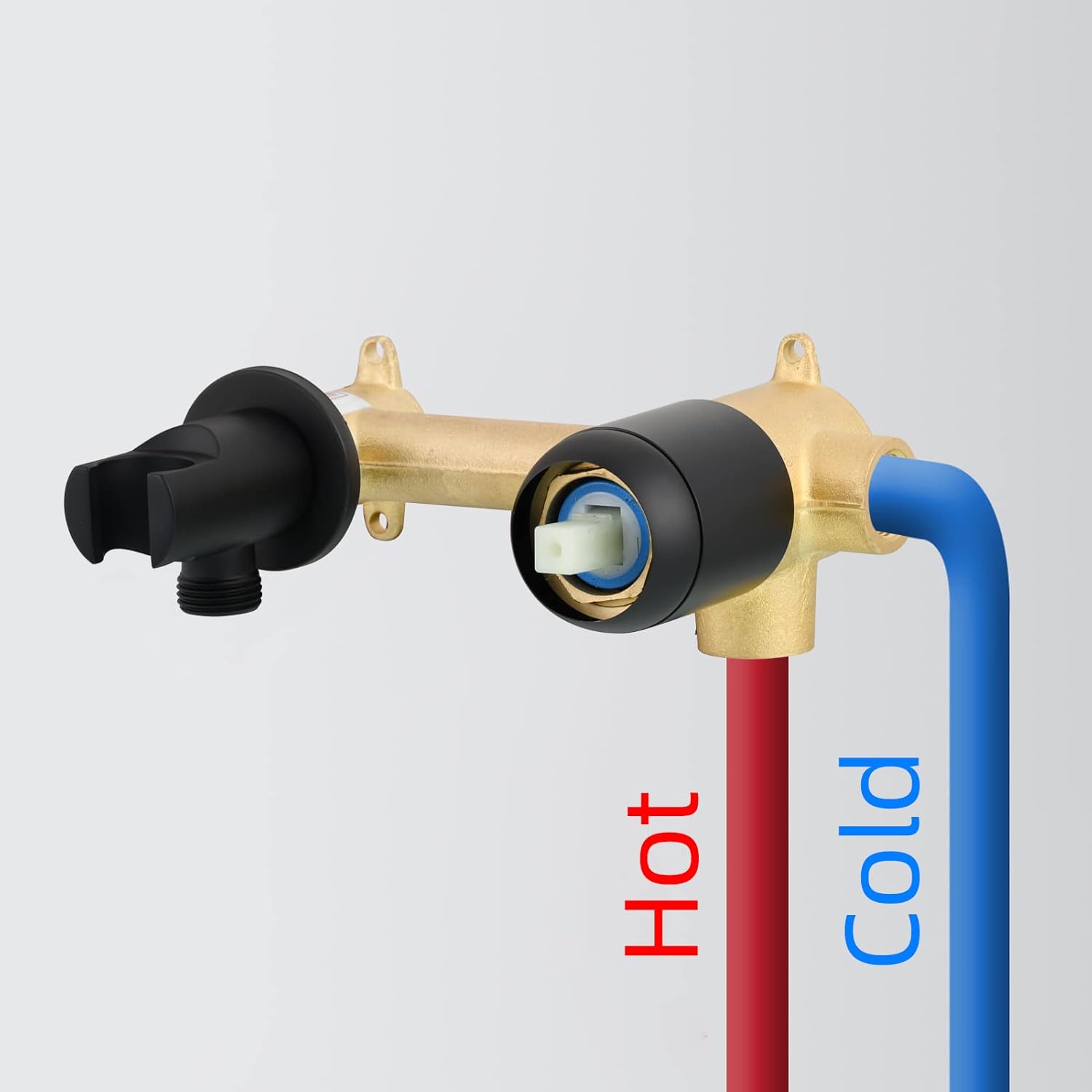 Tecmolog Toilet Concealed Hot and Cold Bidet Spray Set 2 Modes Hand Held Sprayer Shattaf Bathroom Attachment, Black, WS024ACF4