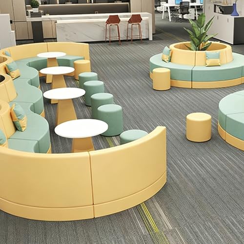 MPLFHSYOS Kreatives modulares Kombinationsset aus Sofa, Couchtisch und rundem Hocker, strapazierfähiger und kratzfester Stoff,for Buchhandlungen,Lesesäle,Kindergärten und Nachhilfeklassen(E) – Bild 7