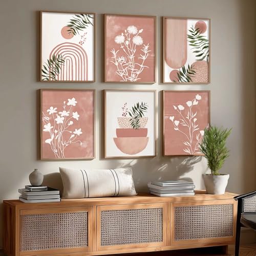 Image of kotart Painting Boho Wall Art Home Decoration Paintings With Frame For Living Room Bed Room Hotel Wall Decor Digital Reprint Set Of 6 (10X13 inch)