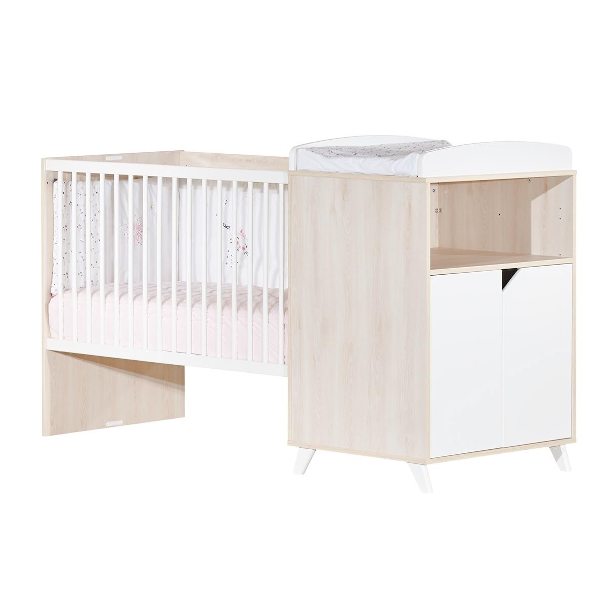 Babypreis - SCANDI NATUREL - 120x60 Evolving Kombibett in 90x190