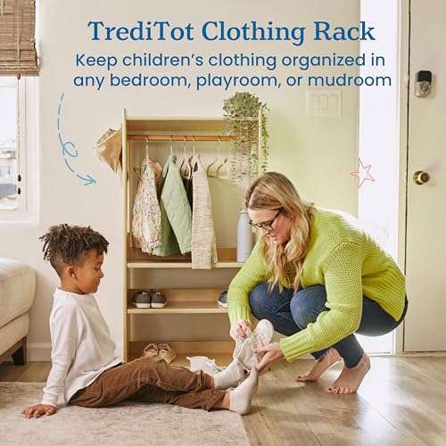 ECR4Kids TrendiTot Clothing Rack, Kids Wardrobe, Natural