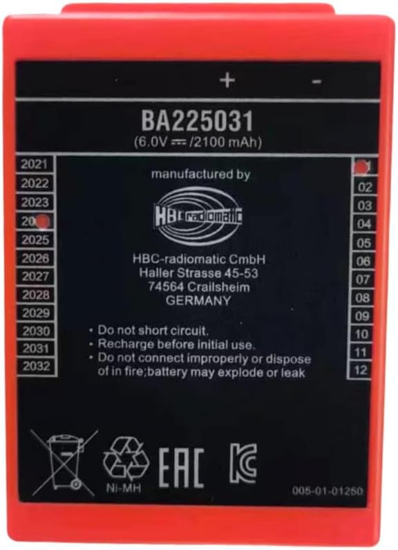 (2-Pack) BA225031 2100mAh 6V Battery for HBC Wireless Romote Control Battery Rechargeable