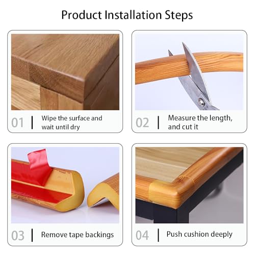 Image of 8-Pack Corner Protectors Baby Proof, Furniture Corner and Edge Safety Bumpers, Soft Rubber Foam Cushion Covers, Baby Child Proofing Pads, Table Corner Protectors (Golden Pattern)