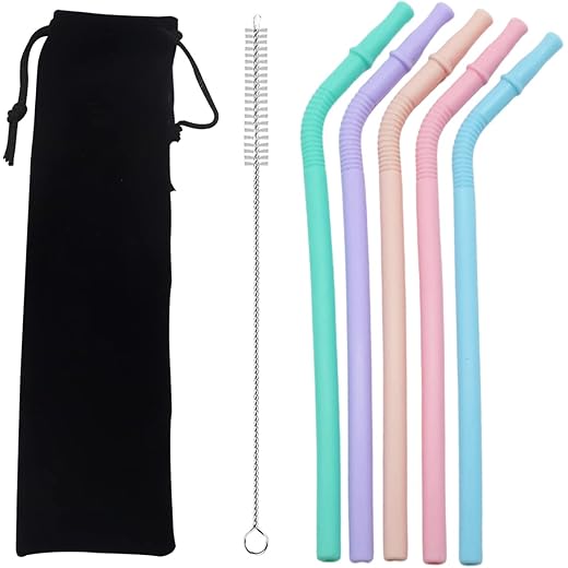 HASTHIP Reusable Silicone Straws 4Inch