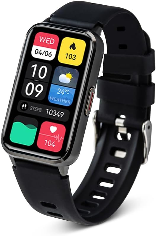 LUNO Active X1 Fitness Tracker, AMOLED Smart Watch with Blood Oxygen, Sleep Monitor, 24/7 Heart Rate & Blood Pressure, IP68 Waterproof Health Activity Trackers with Calories Step Counter for Women Men