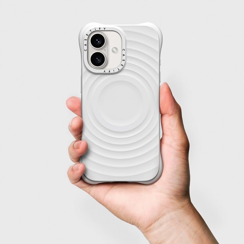 CASETiFY Ripple Case for iPhone 16 [Silicone / 6.6 ft. 2X Military Grade Drop Protection/Compatible with Magsafe] - White - Image 4