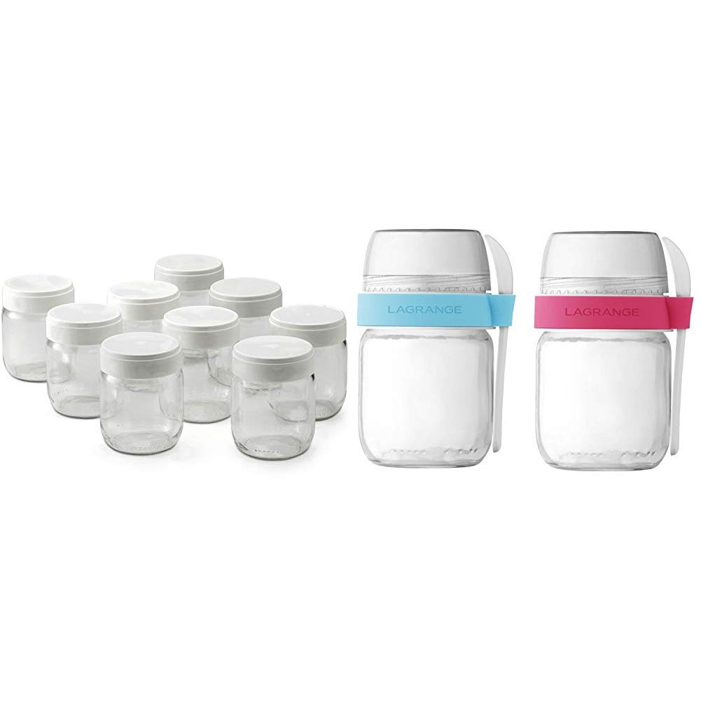 lagrange 430301 Lot de 9 Pots Yaourt, 0.185 liters + Lagrange 440403 2 Pots compartimentés
