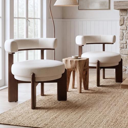 Sillón moderno sin brazos beige miniatura 6