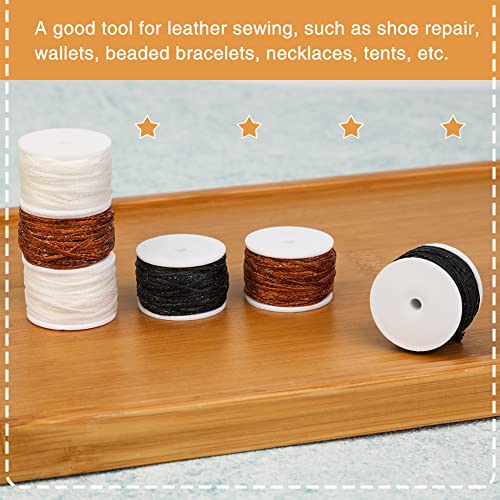 Yizzvb 6 Pack Waxed Thread Leather Sewing Awl Replacement Spools Of Thread, Repair Stitch Thread, Leather, Canvas Sewing Awl Thread Refill, Replacement Threads, For Awl For All Stitching Tool #TOP6