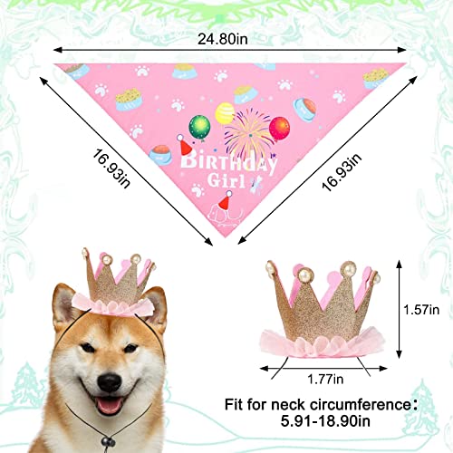 HACRAHO Set di bandana di compleanno per cani