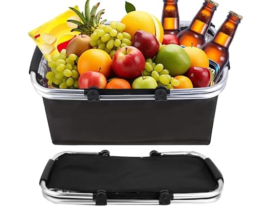 KBIBCK Einkaufskorb Kühltasche, 30L Kühlkorb Faltbar, Picknickkorb Groß, Leicht klappbar & kompakt, Mit Griff Lunchtasch...